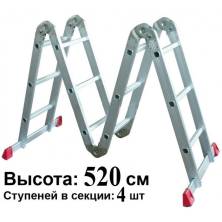 Алюминиевая лестница 4х4 трансформер МИ