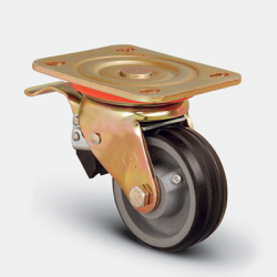 ED01 VBR 150 F Большегрузное колесо резина-чугун Д-150 мм. с тормозом
