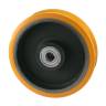 Колесо большегрузное Tellure Rota 642129 под ось, диаметр 400мм, грузоподъемность 2800кг, полиуретан TR, чугун, шариковый подшипник в комплекте