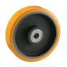 Колесо большегрузное Tellure Rota 642129 под ось, диаметр 400мм, грузоподъемность 2800кг, полиуретан TR, чугун, шариковый подшипник в комплекте
