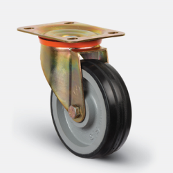 ED01 VBR 100 Большегрузное поворотное колесо резина-чугун Д-100 мм.