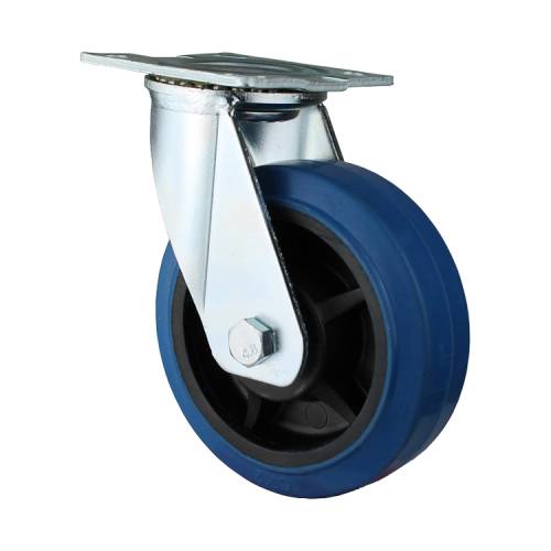 SRCL55 Колесо поворотное с эластичной синей резиной Д-125 мм.