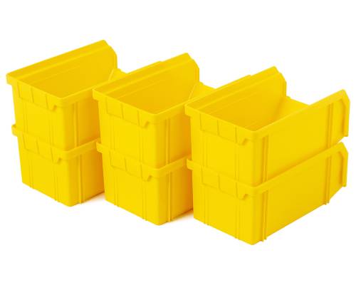 Пластиковый ящик Стелла-техник V-1-К6-желтый , комплект 6 штук