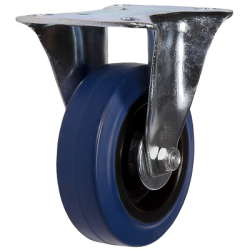 FRCL46 Колесо неповоротное с эластичной синей резиной Д-100 мм.