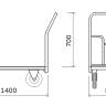 ТПР-7 Платформенная тележка с резиновым покрытием 800х1400