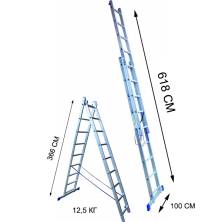  Алюминиевая лестница 13 ступеней 2 секции