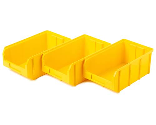 Пластиковый ящик Стелла-техник V-3-К3-желтый , комплект 3 штуки